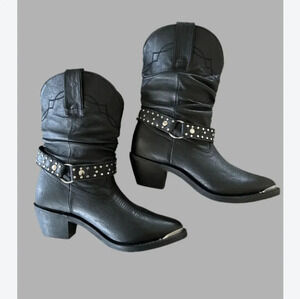 Shyanne Black Studded Western Boots